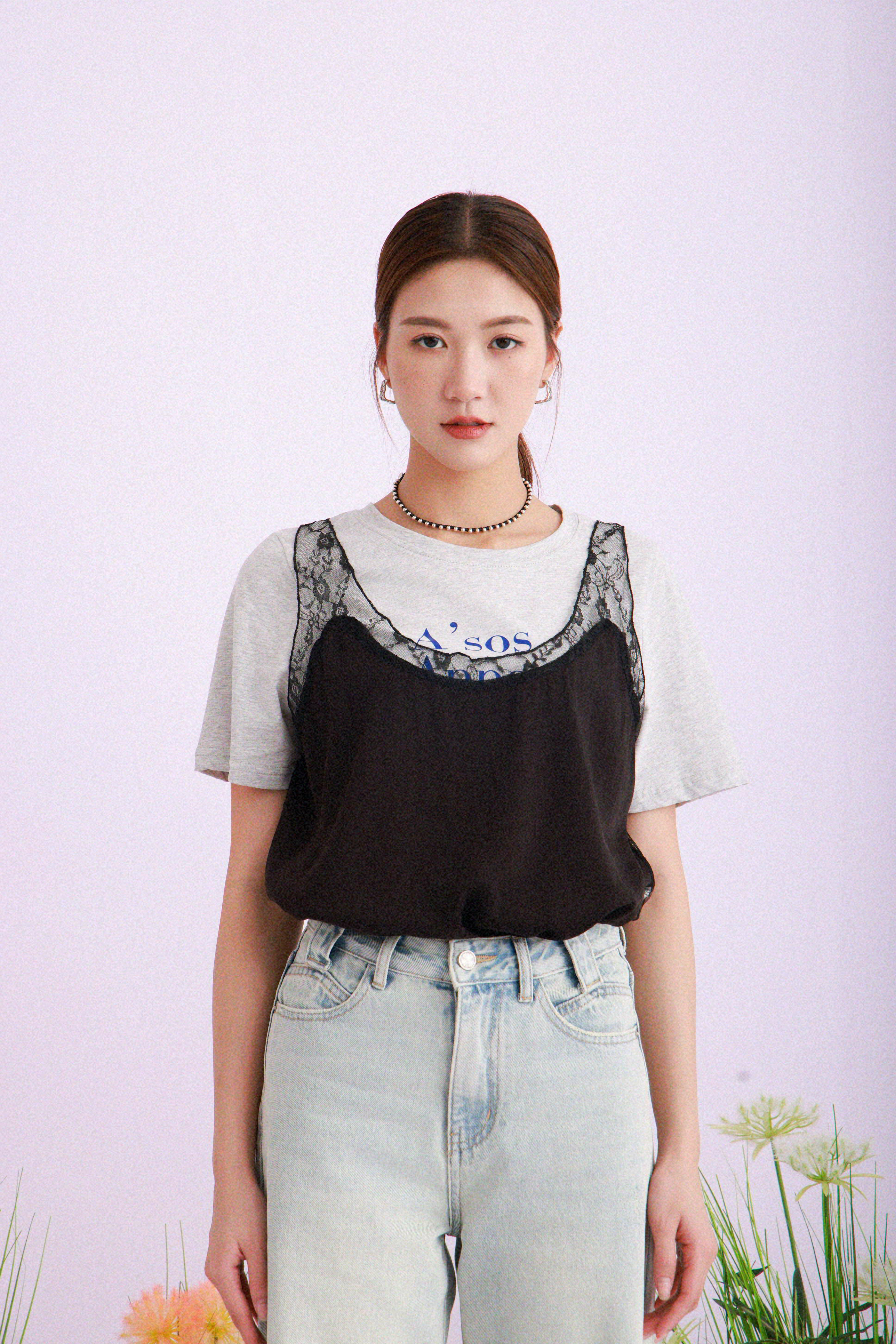 內衣款蕾絲背外穿背心 (現貨款式）