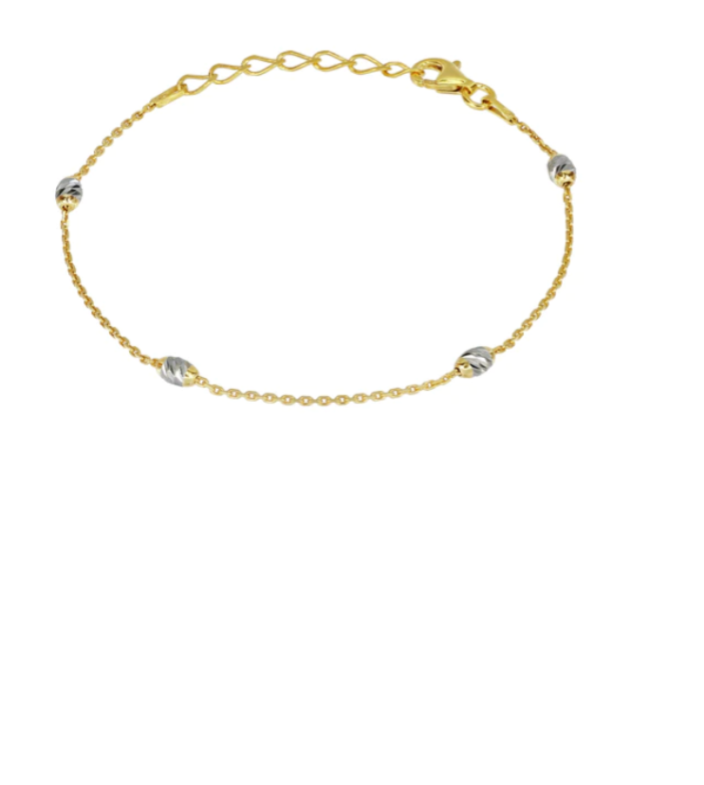 意大利925 純銀手鏈 (Oval Bead 16+3cm) B09019 B09020