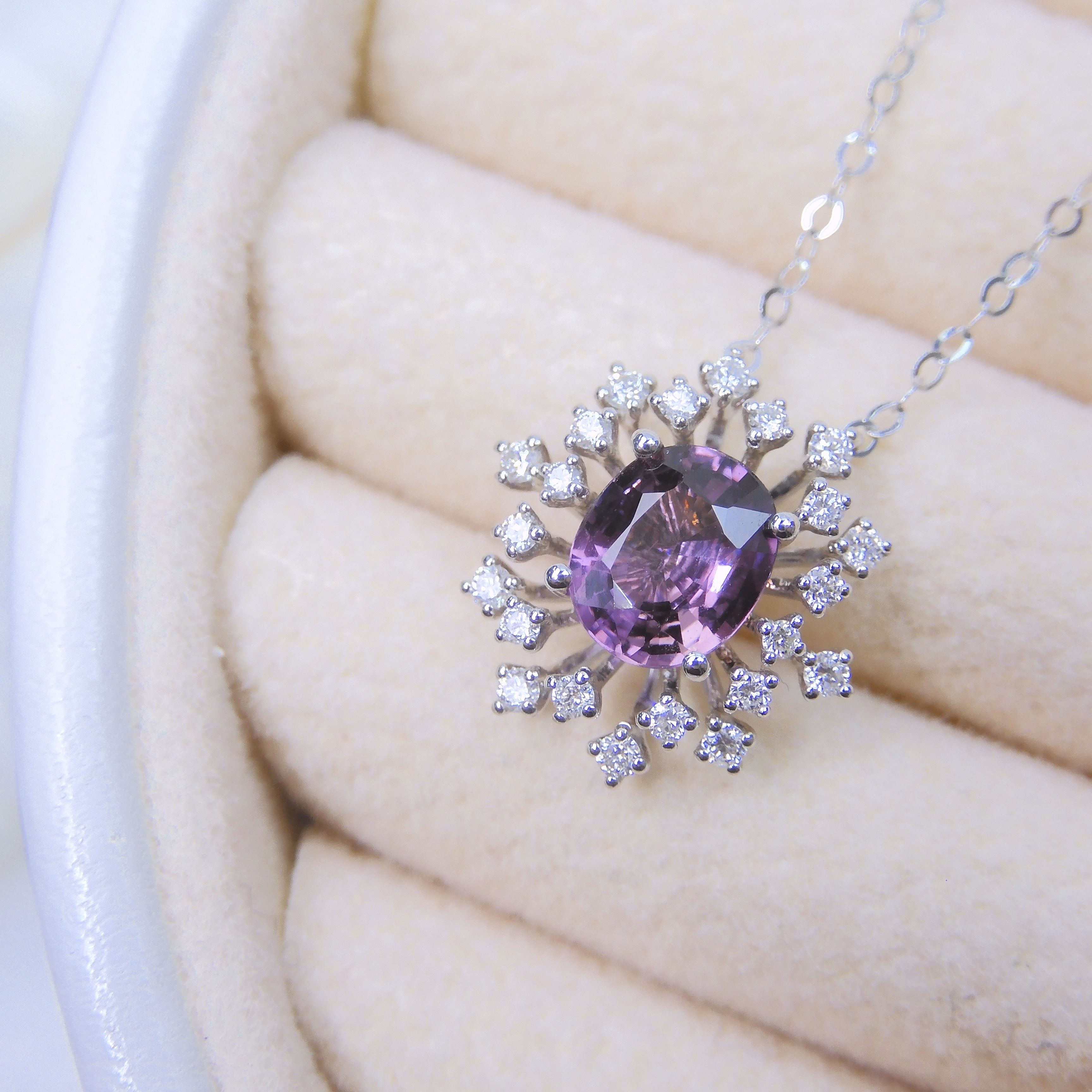 18K金 1.09ct 紫色藍寶石項鏈