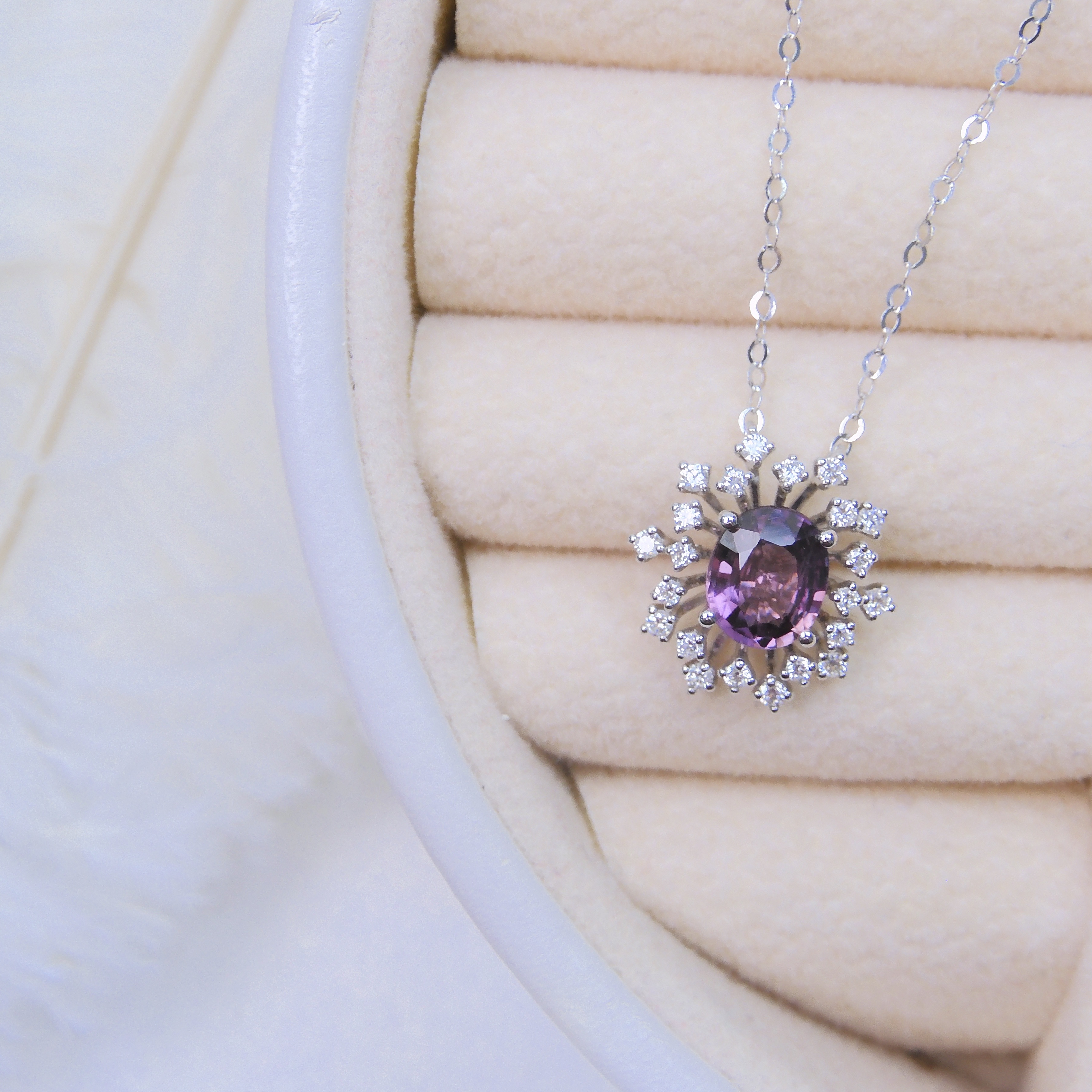 18K金 1.09ct 紫色藍寶石項鏈