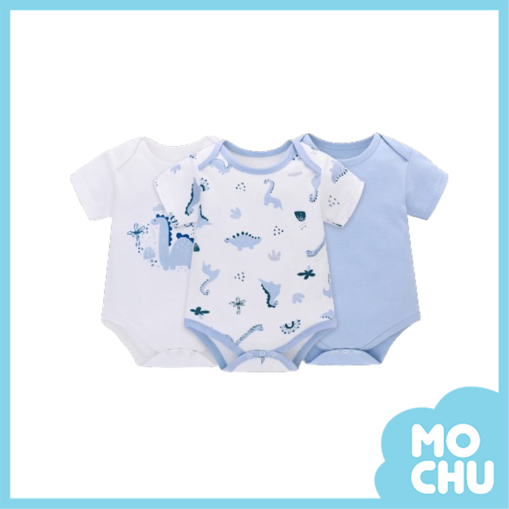 恐龍男孩短袖包屁衣三件組