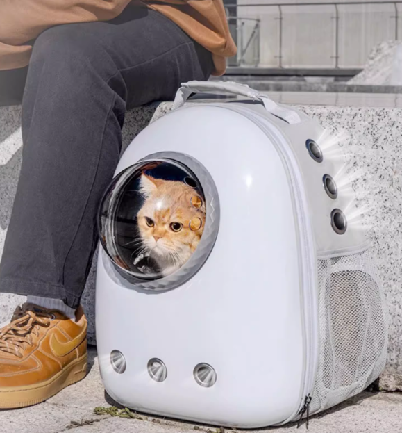 狸貓小生太空艙寵物雙肩包(升級-灰白色) (2kg)