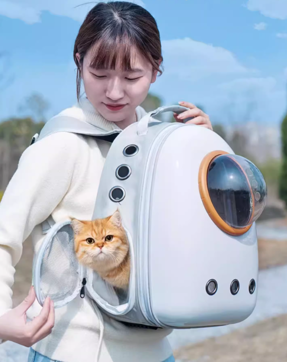 狸貓小生太空艙寵物雙肩包(升級-灰白色) (2kg)