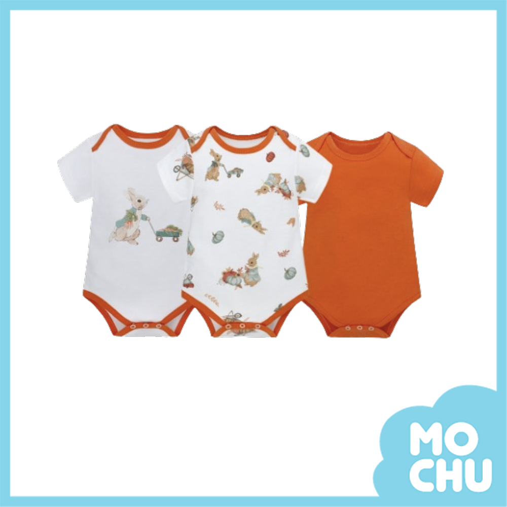 收穫的兔子短袖包屁衣三件組
