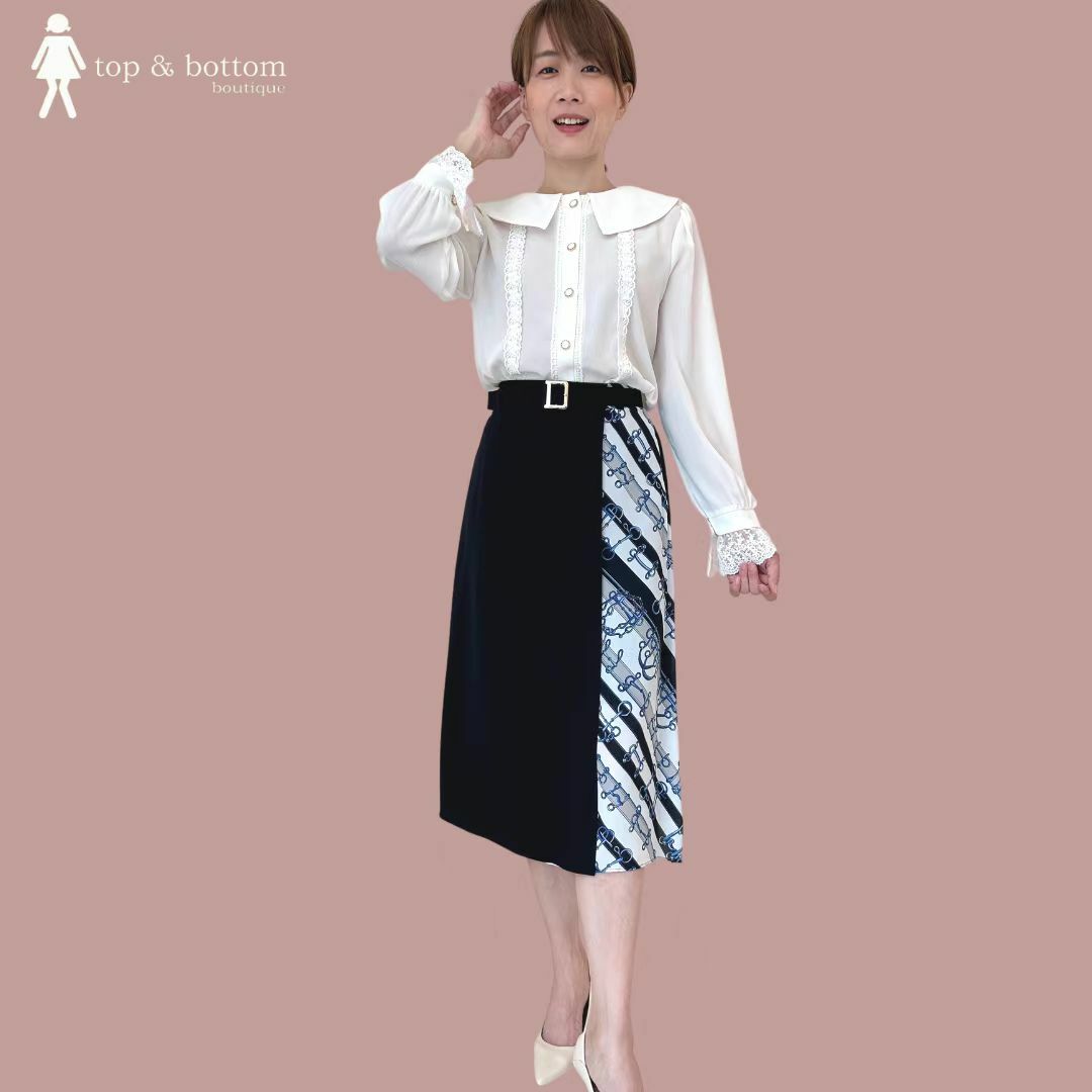 KOREA PRINTED SKIRT WITH BELT