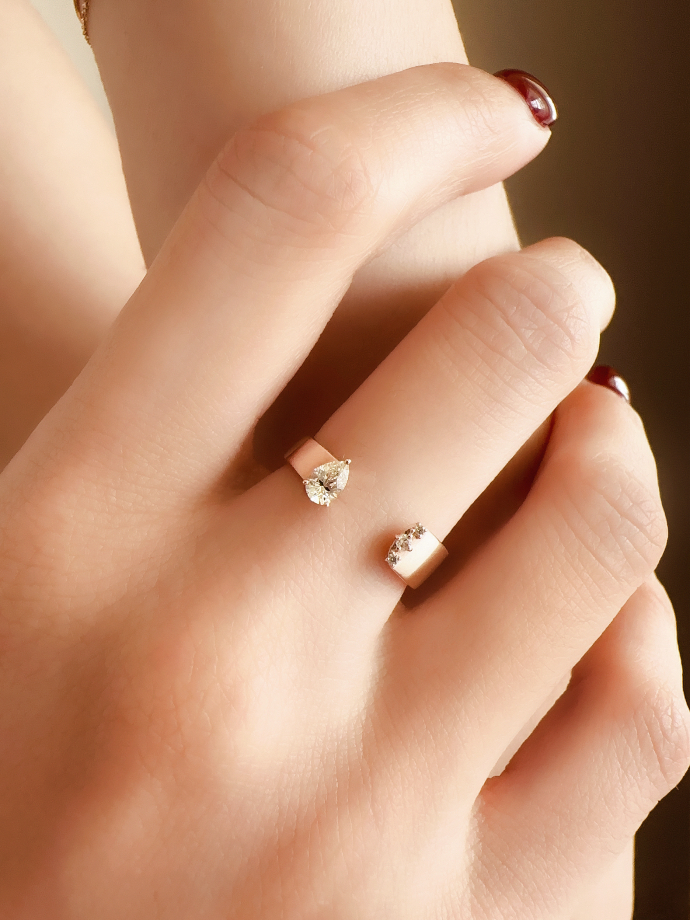 梨形開口造型戒