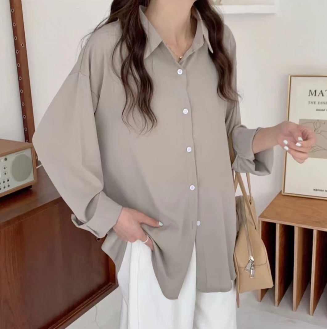 基本素面雪紡襯衫