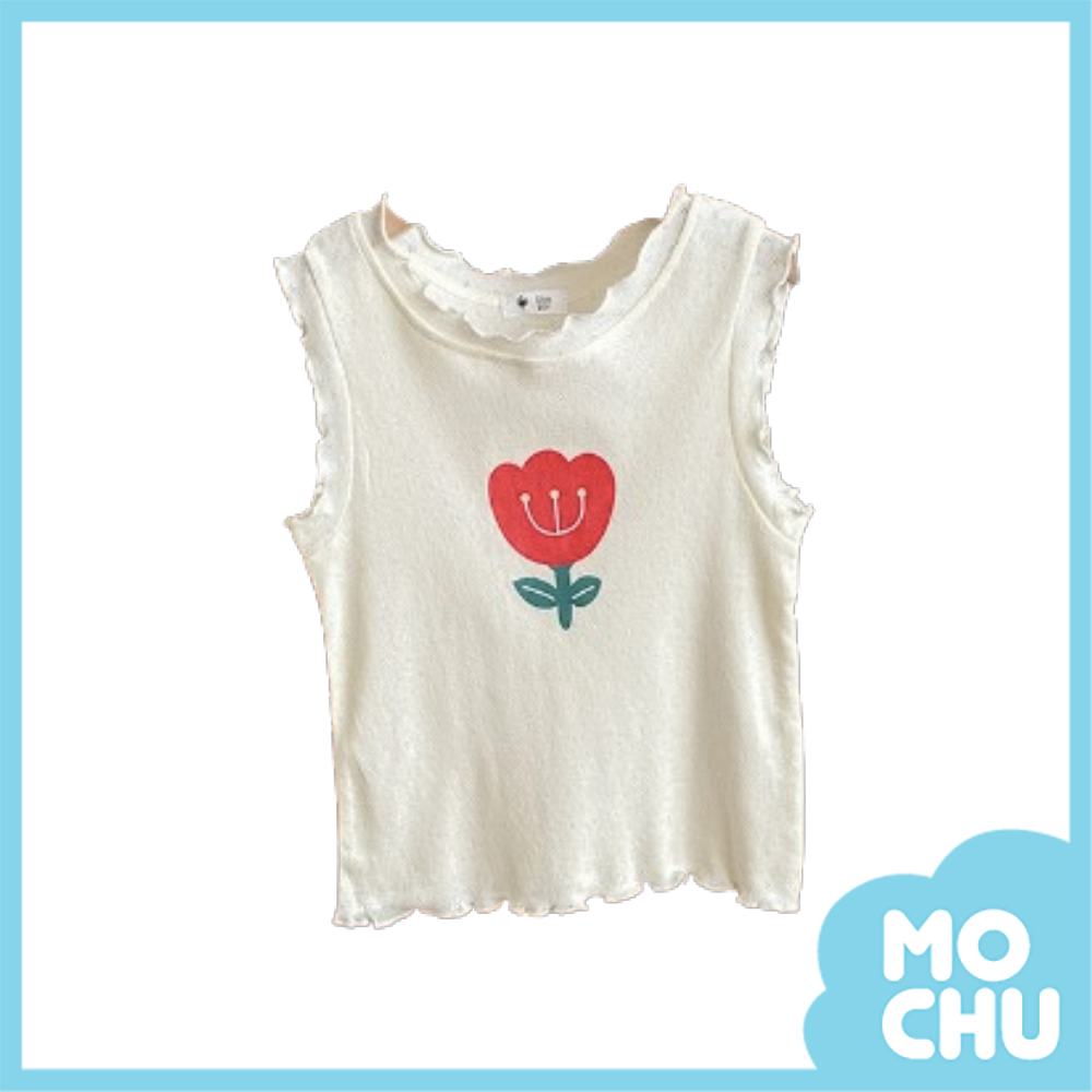 大山字花波浪邊背心