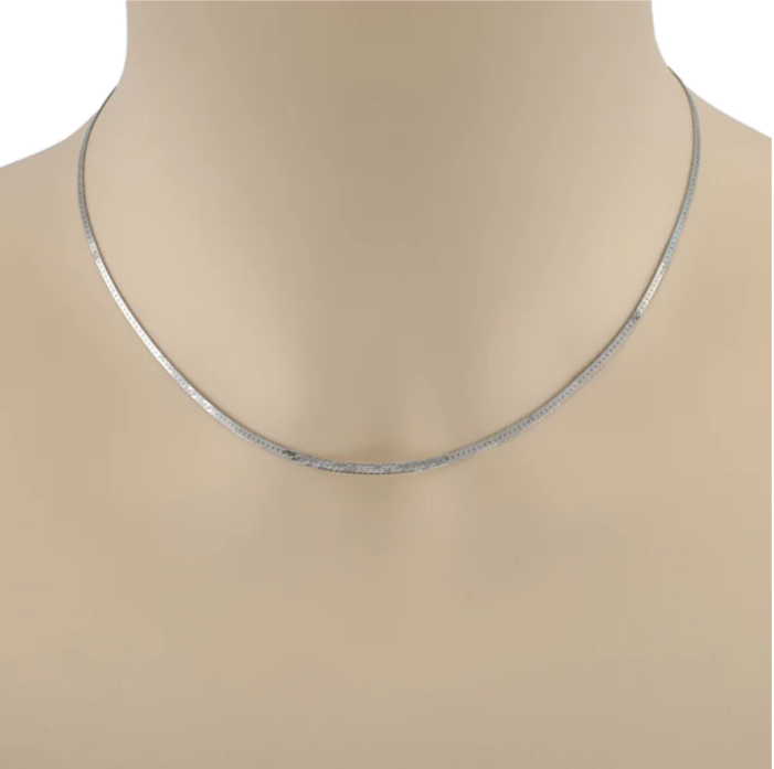 意大利925 純銀頸鏈 蛇骨鏈16" B08093