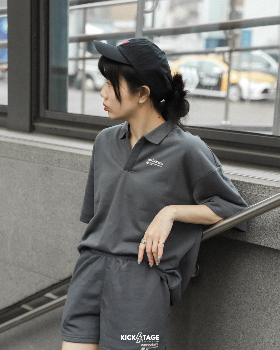 女款 NEW BALANCE LIEAR HERITAGE FRENCH 深灰 藕杏 咖啡 寬鬆 休閒 套裝 POLO短T【WT33535】短褲【WS33502】NBSUIT