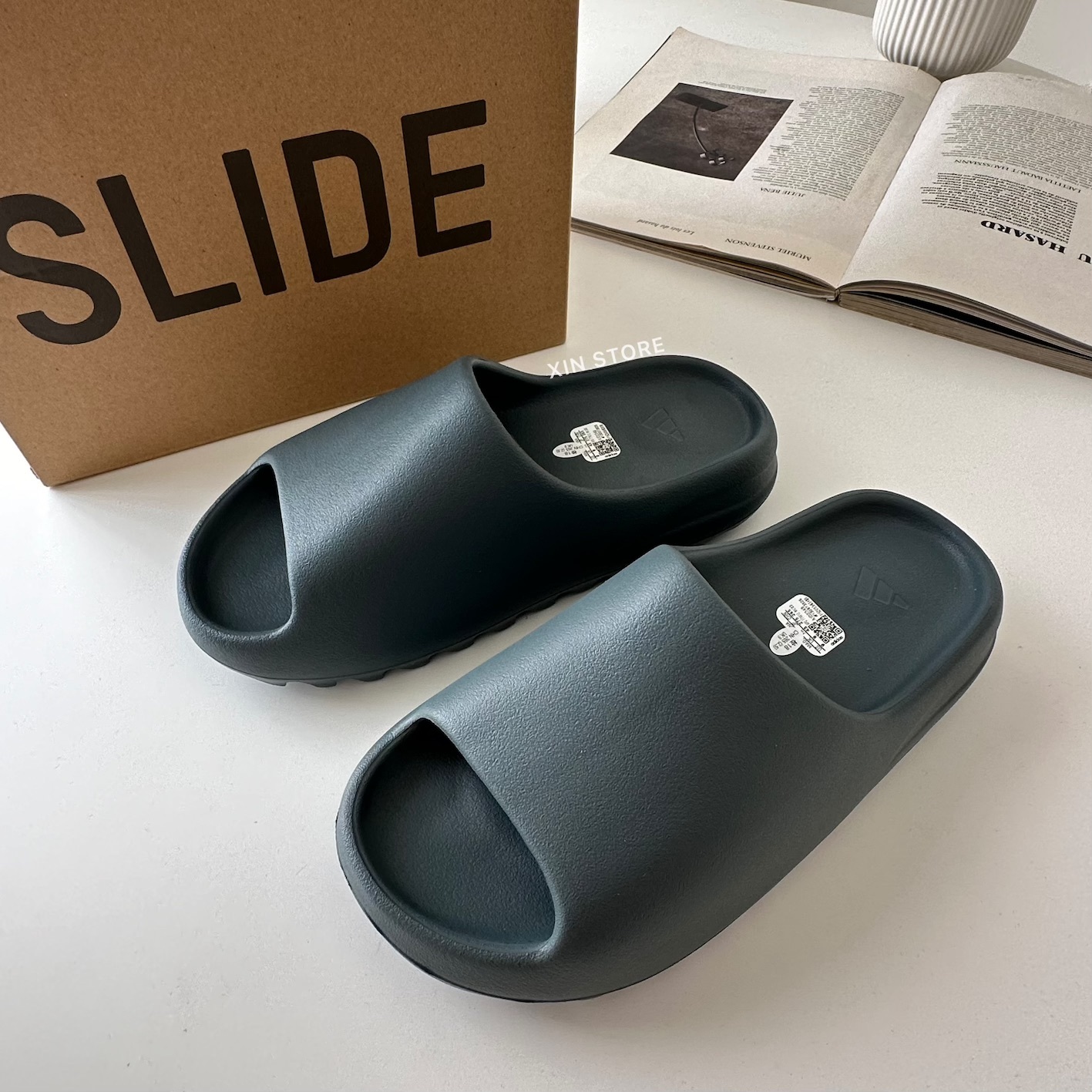 Adidas Yeezy Slide Slate Marine 拖鞋莫蘭迪藍ID2349