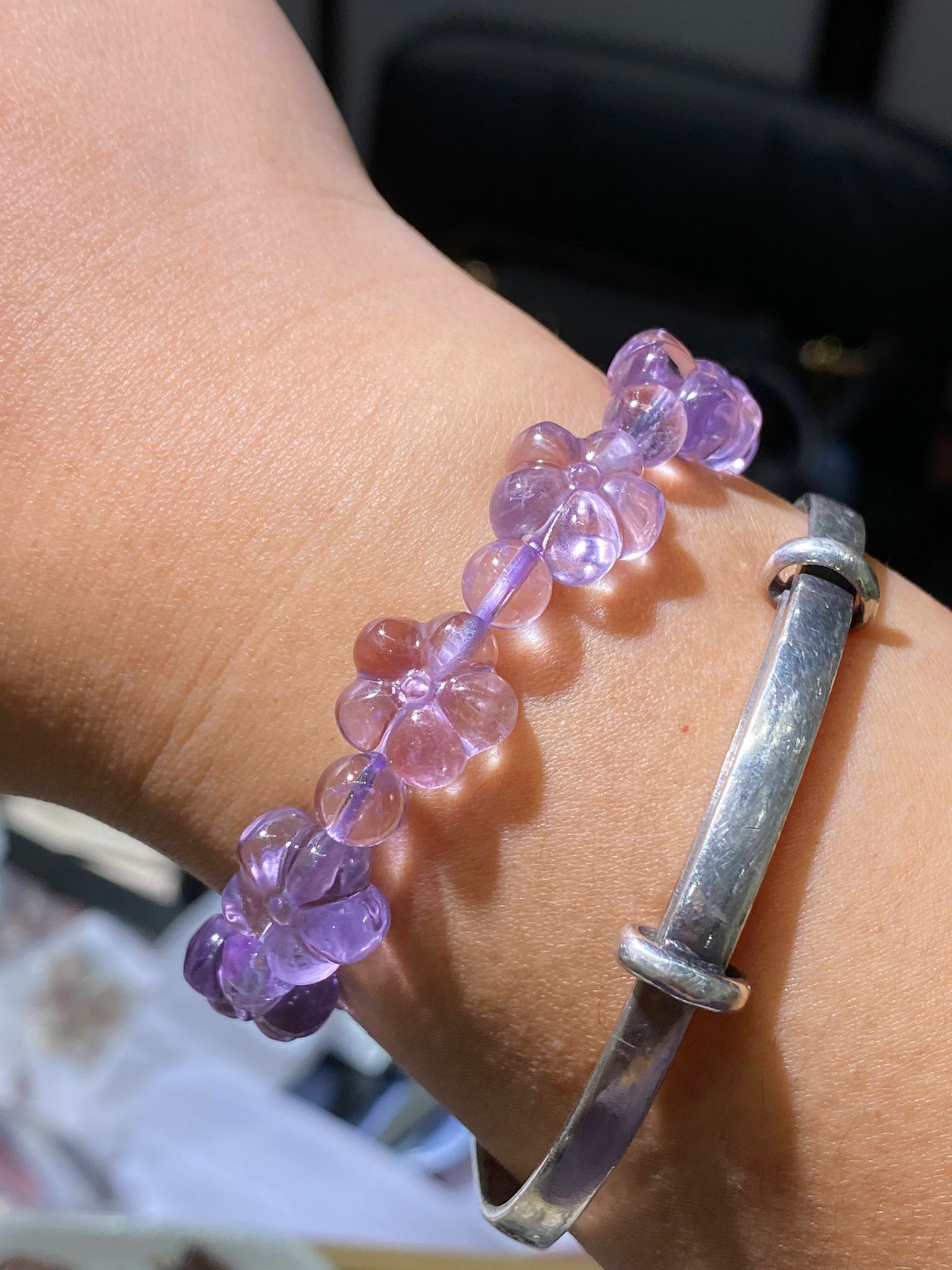 紫水晶小花手串