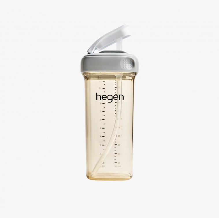 Hegen - PPSU方圓型寬口飲管杯 330ml / 11oz 灰色