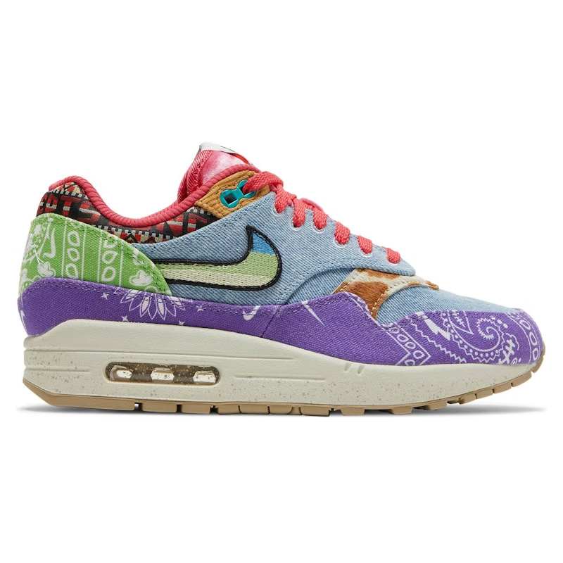 現貨在店【二手商品 US10/28CM 】Concepts x Nike Air Max 1 Paisley 紫迷彩 腰果花 休閒鞋【DN1803-500】