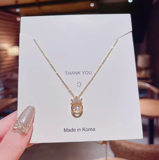 Crystal Crown Dainty Necklace