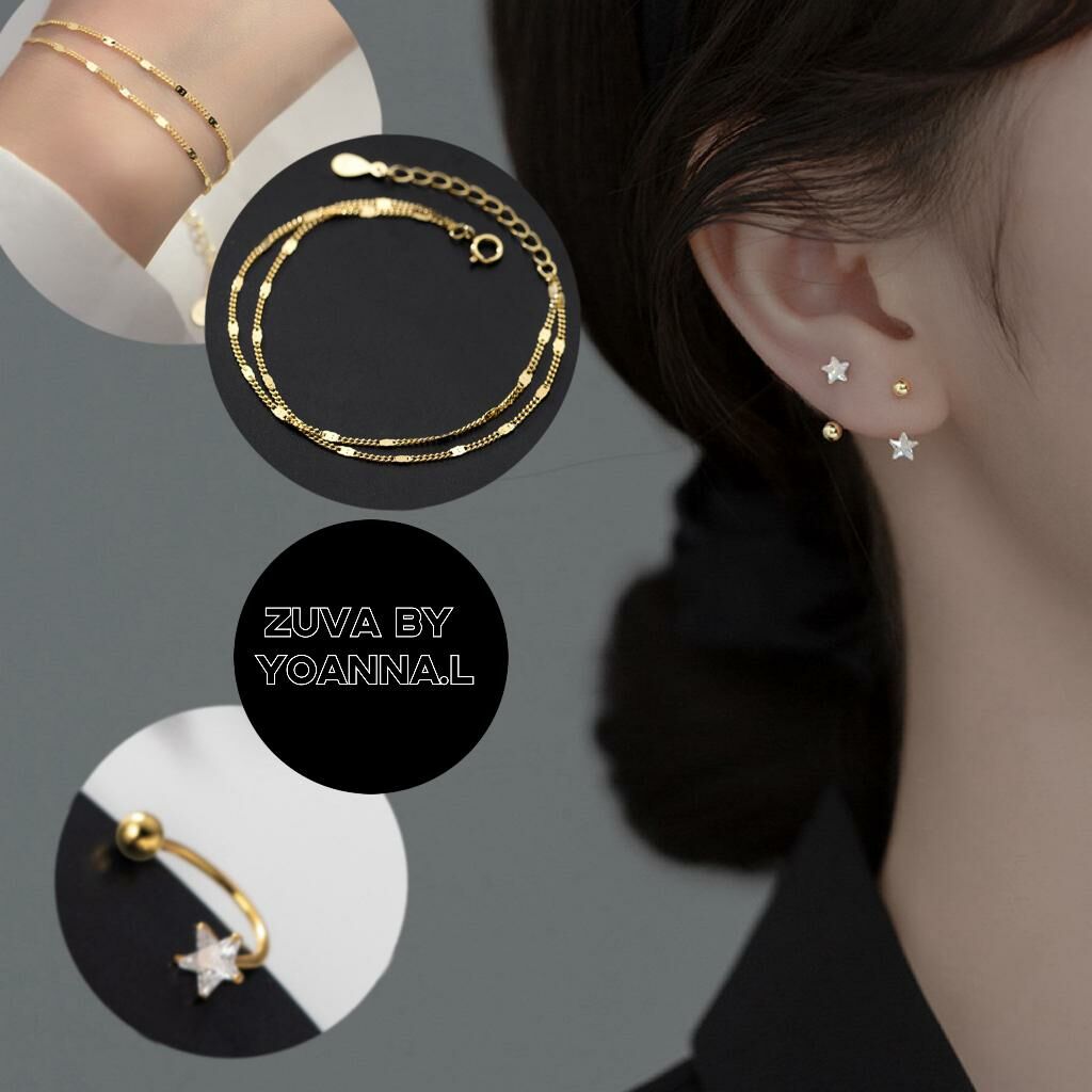 Y173 日本品牌LE BIEVIANA 925 純銀耳環（可夾耳）+ 手錬