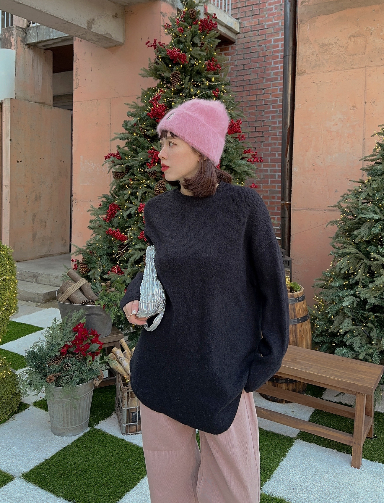 下擺圓弧針織上衣