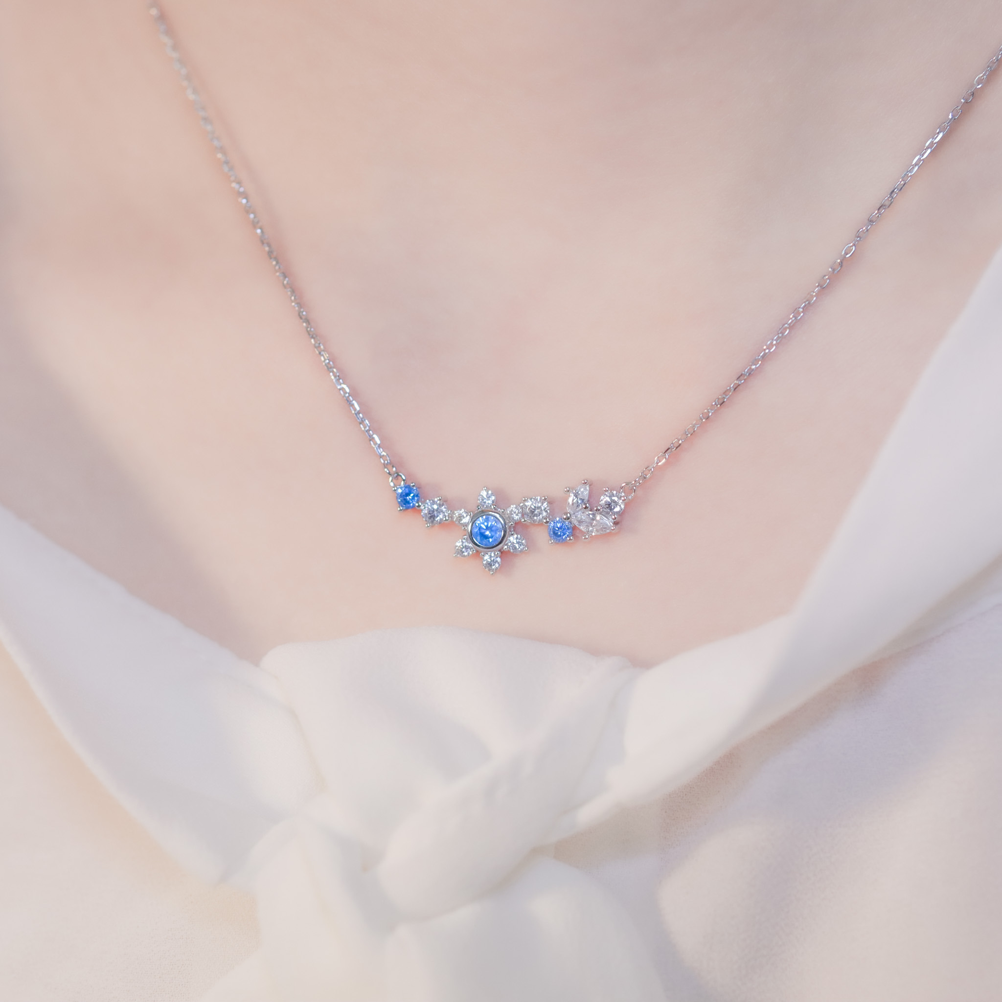 | 925 Silver・White Gold | Blue Sonw Necklace | NE1057 |