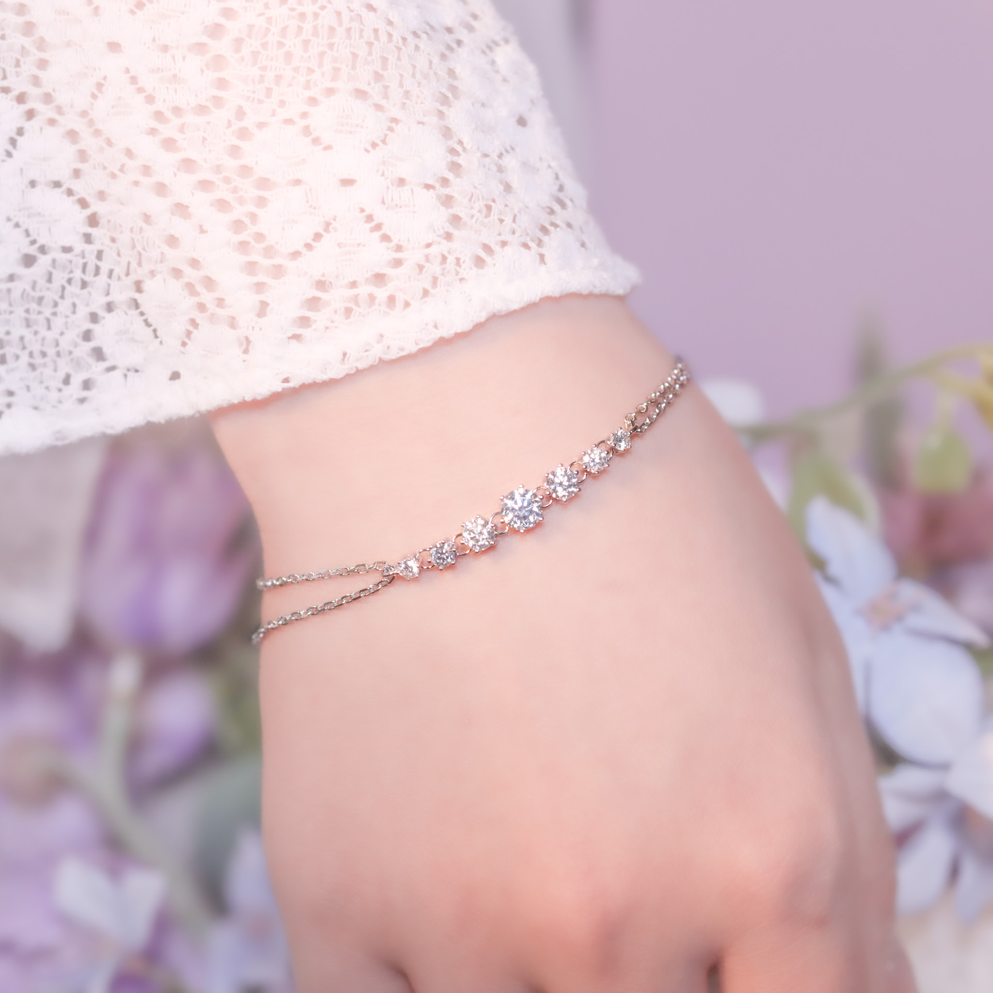 | 925 Silver・ White Gold | All About Happiness Bracelet | BR1038 |