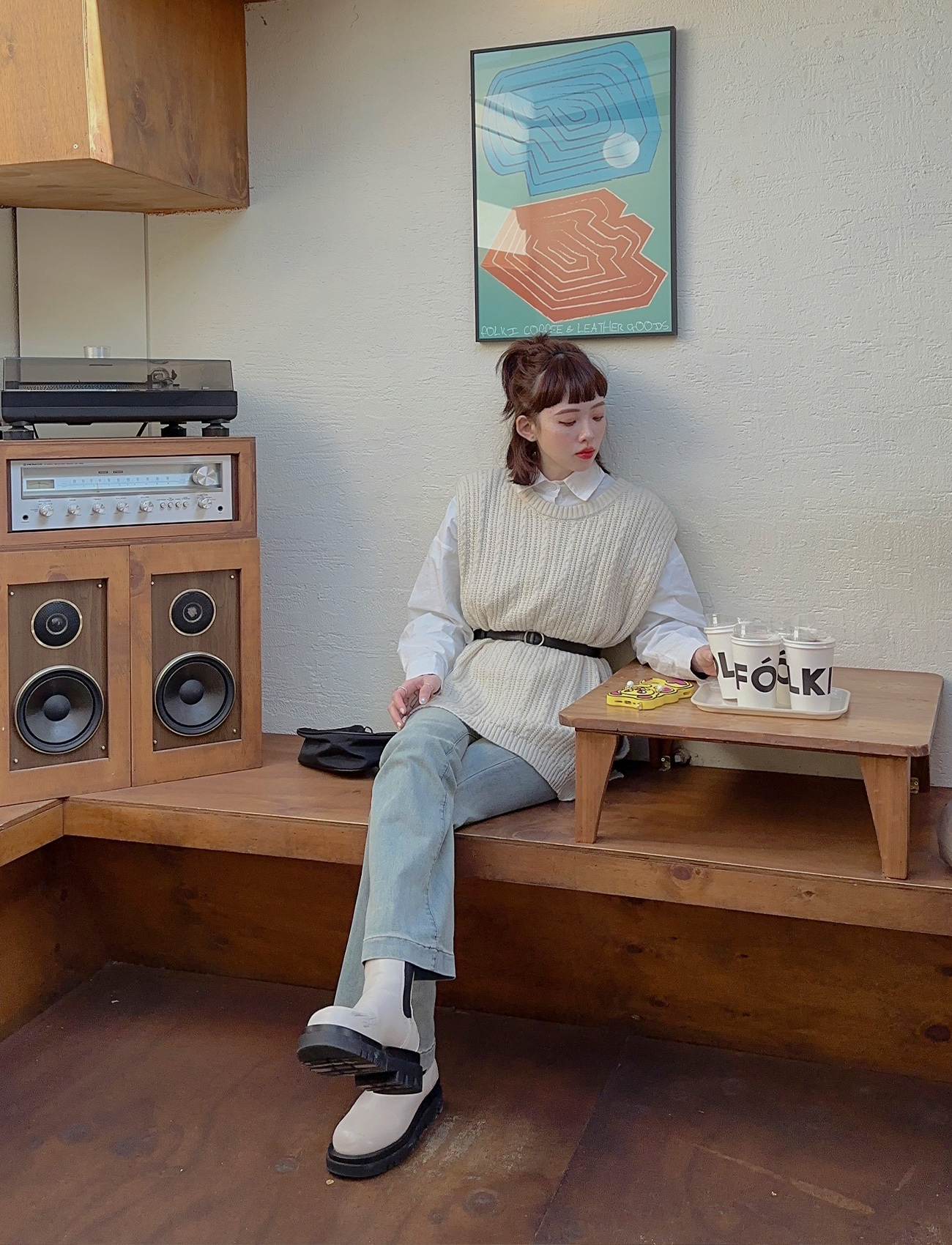 墊肩設計長版上衣