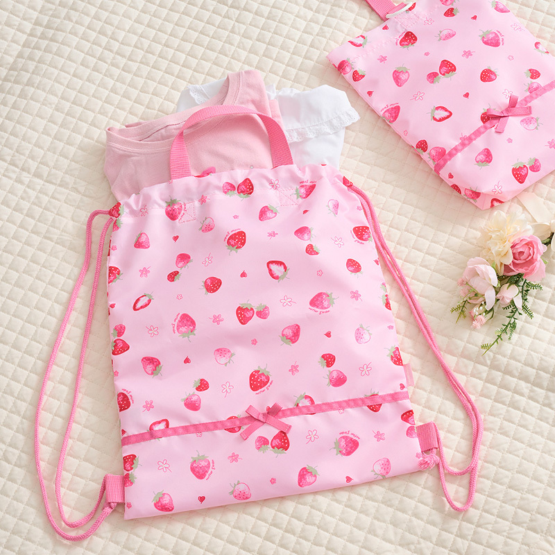 【日本Mother Garden】束口袋 野草莓素描繪