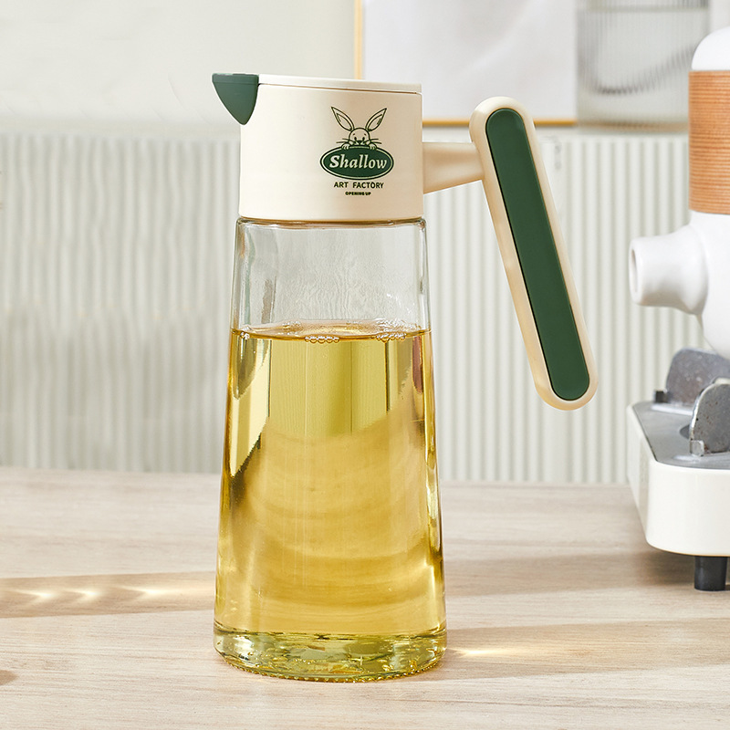 《3858》簡約拼色家用防漏裝油玻璃壺