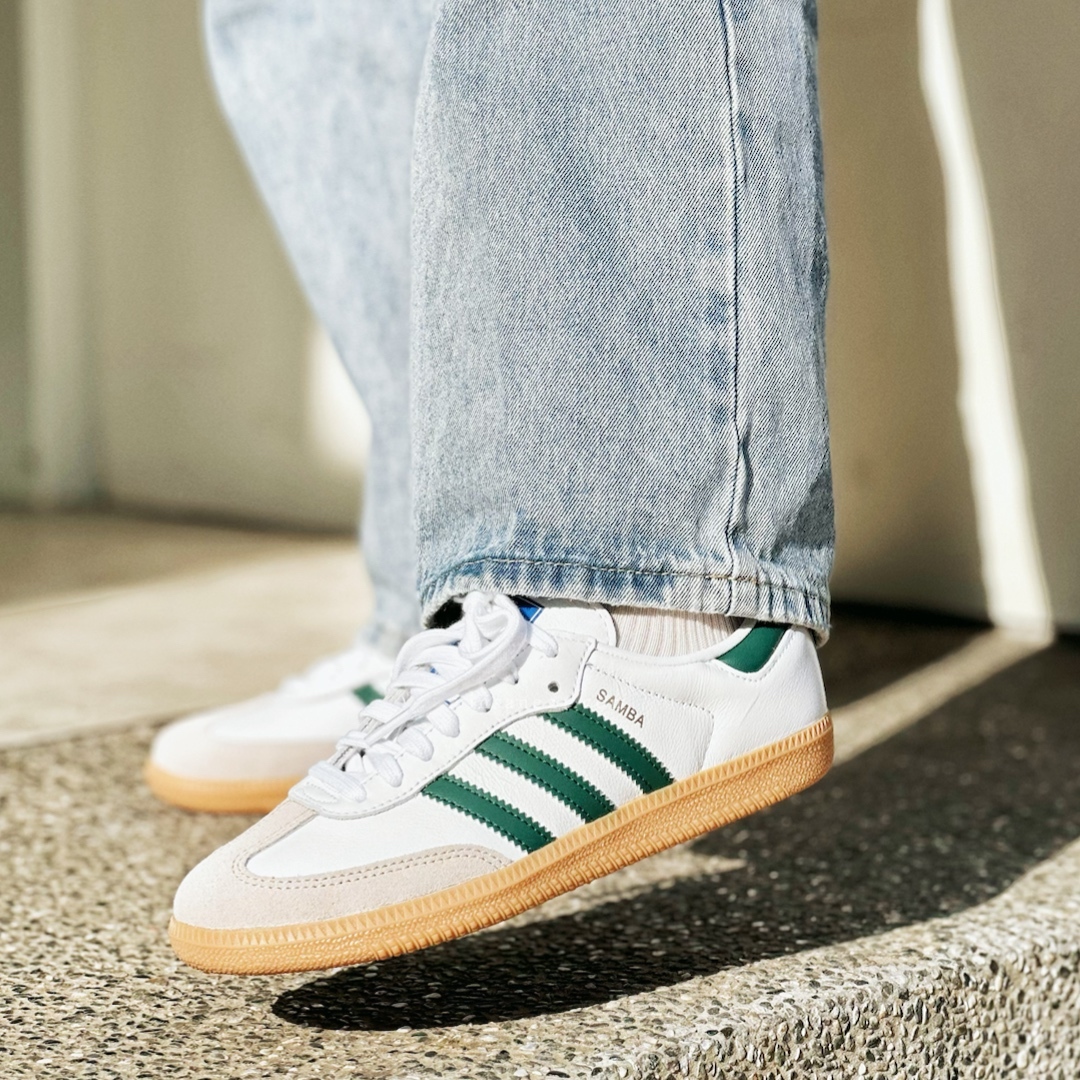 ADIDAS SAMBA OG 白綠麂皮焦糖底經典復古鞋 男女 IE3437