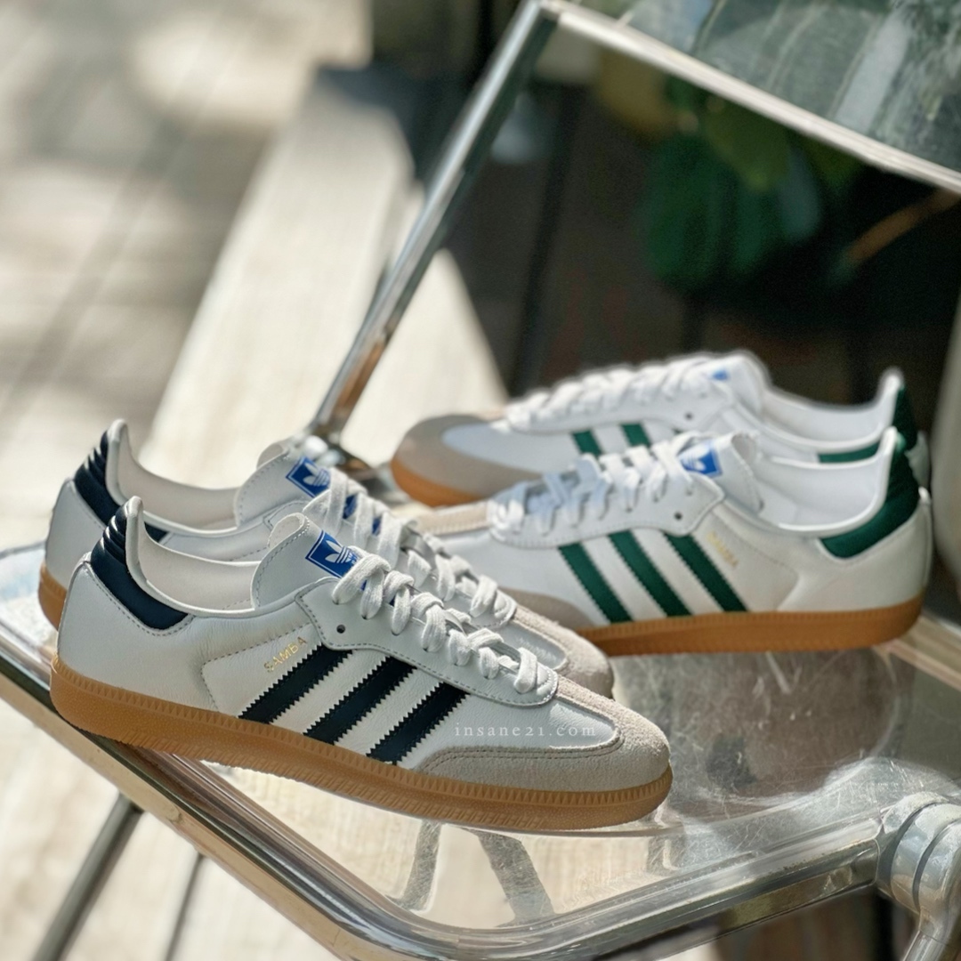 ADIDAS SAMBA OG 皮革焦糖底德訓鞋白藍 男女鞋 IF3814