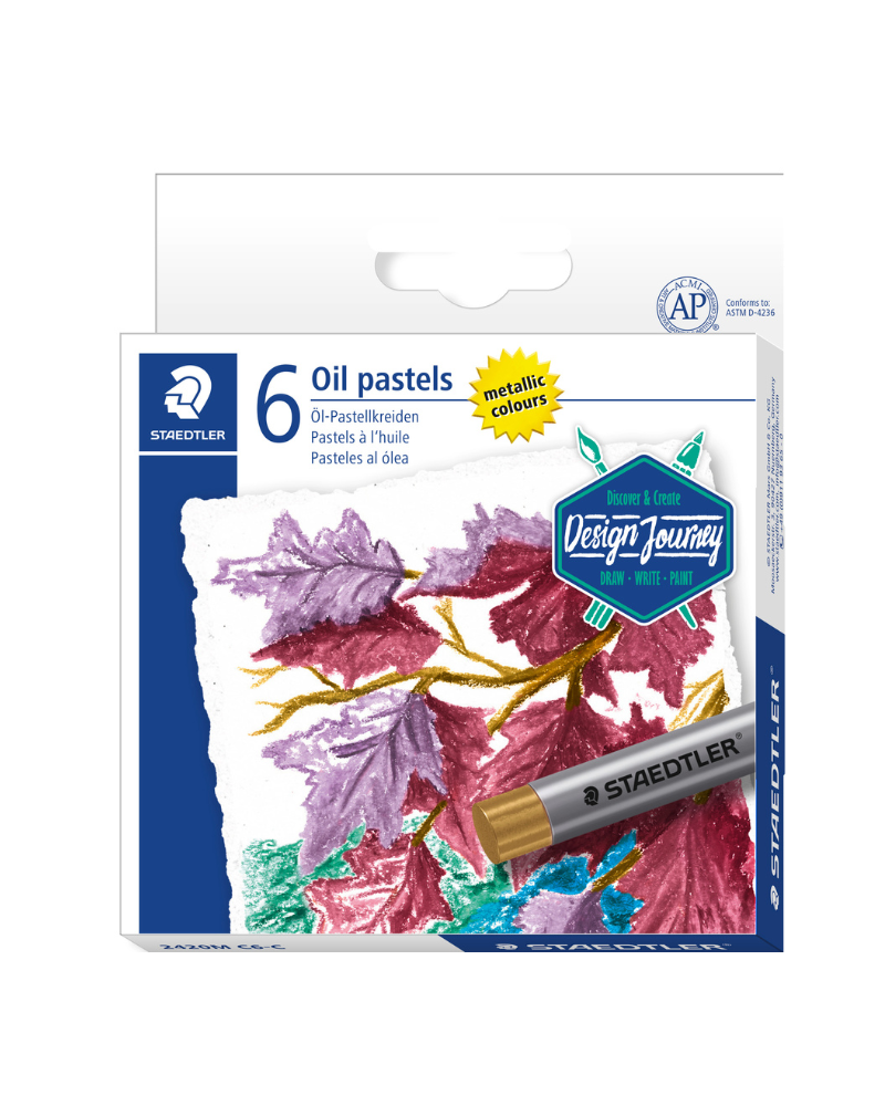 STAEDTLER施德樓 金鑽級油性粉彩 金屬色 6色套裝