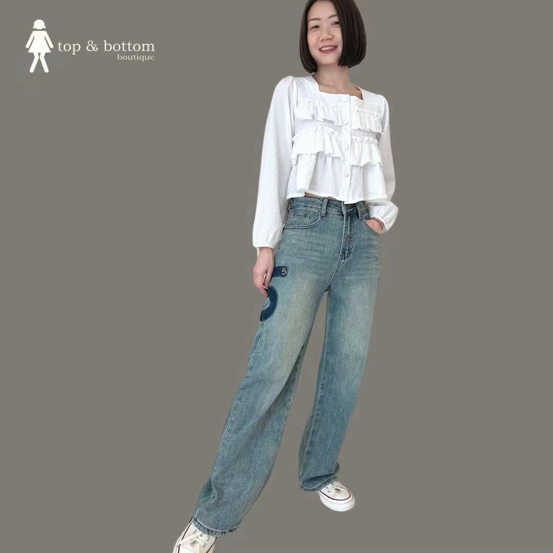 KOREA DENIM WIDE LEG LONG PANT