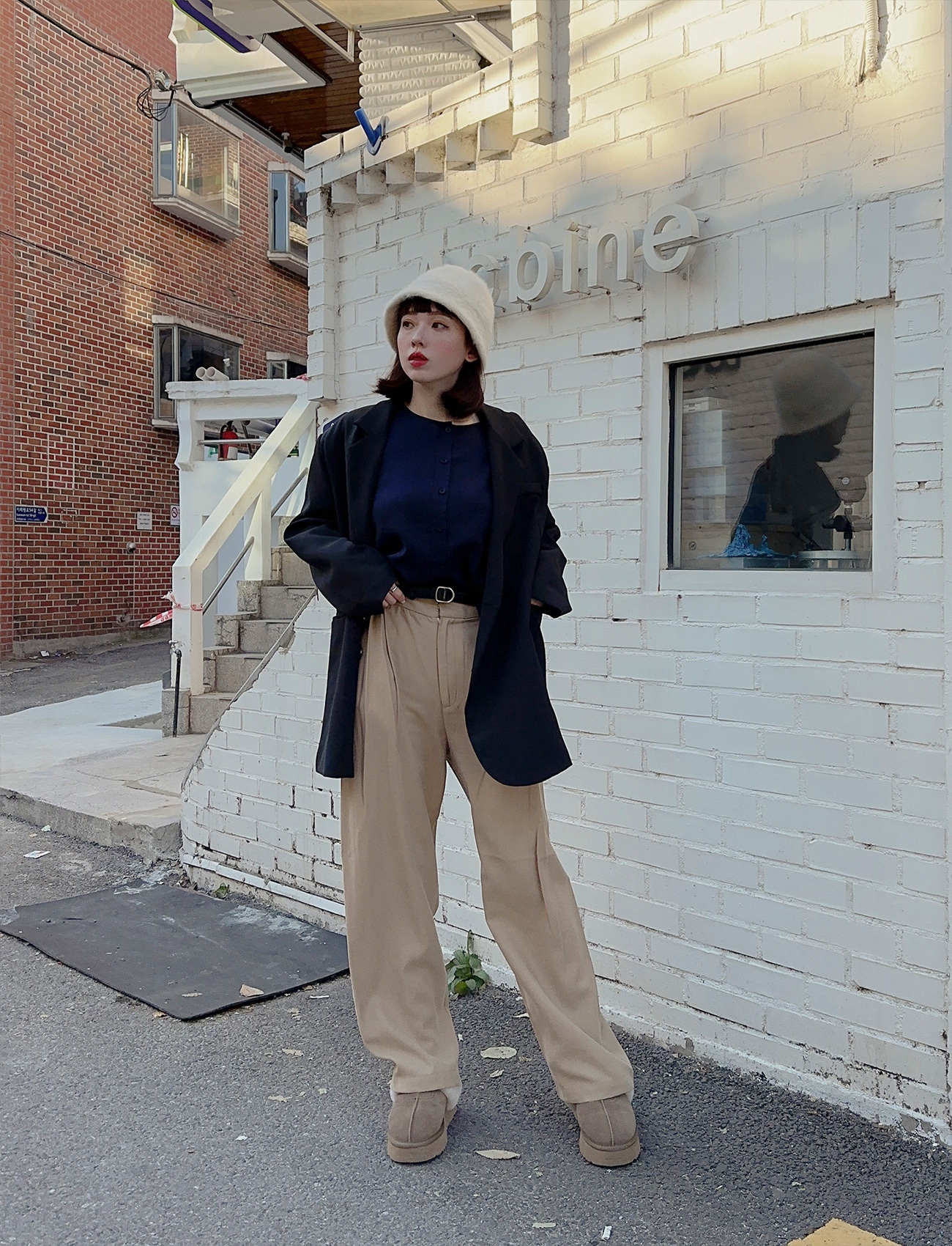 打摺無印西裝褲