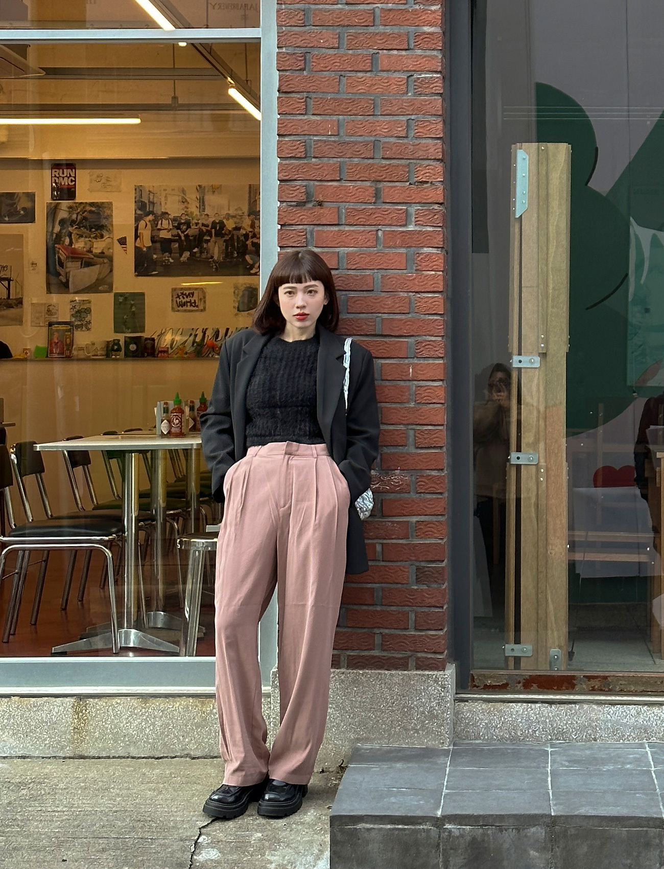 打摺無印西裝褲