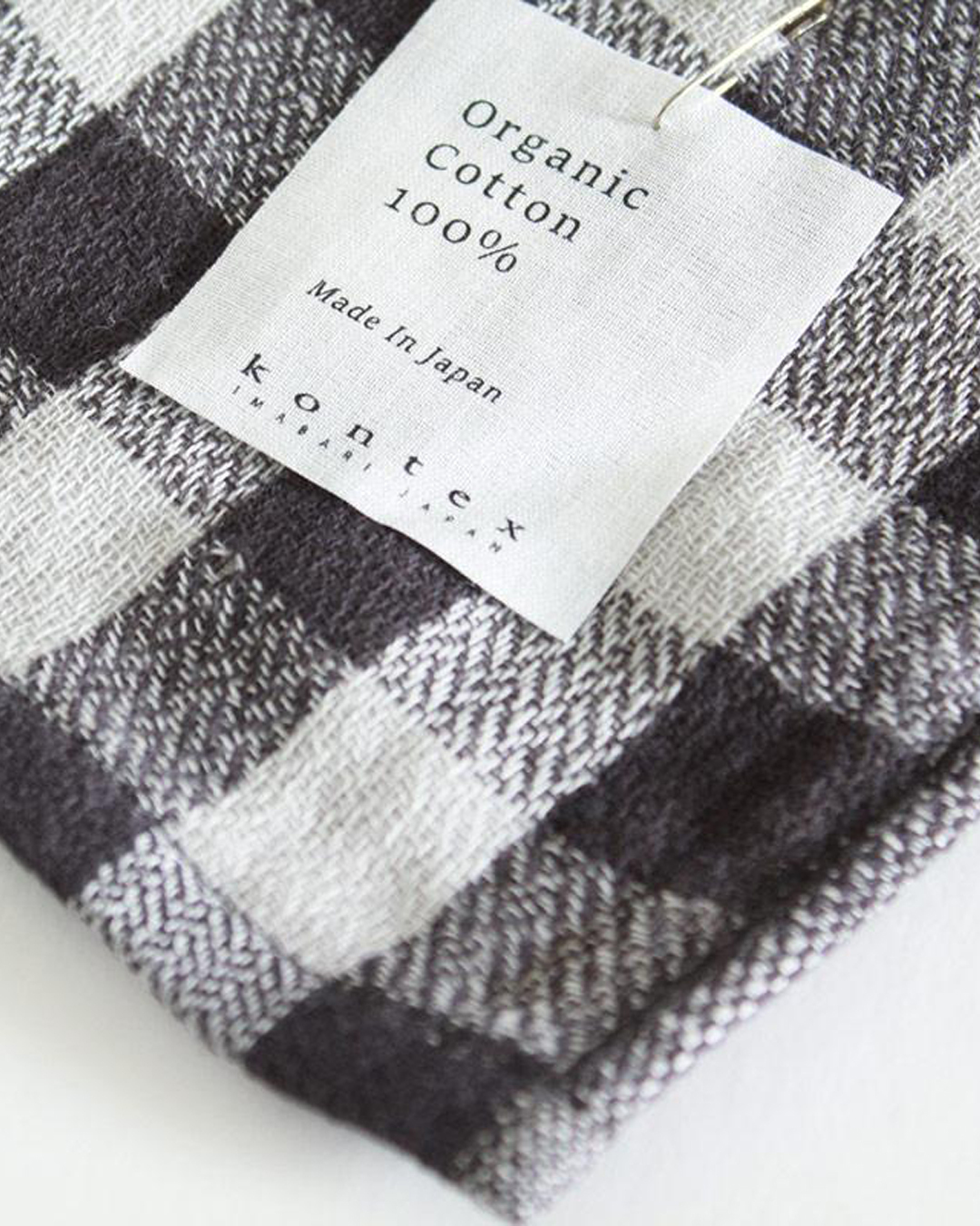 今治有機棉紗方巾 黑色｜Kontex