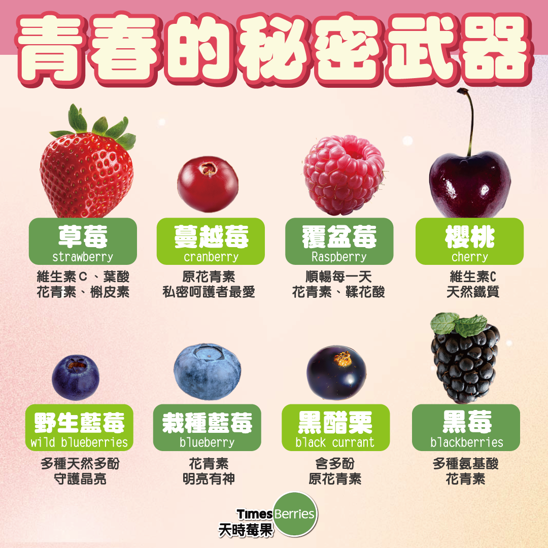 青春,莓果,維生素C,花青素,高纖,天時莓果