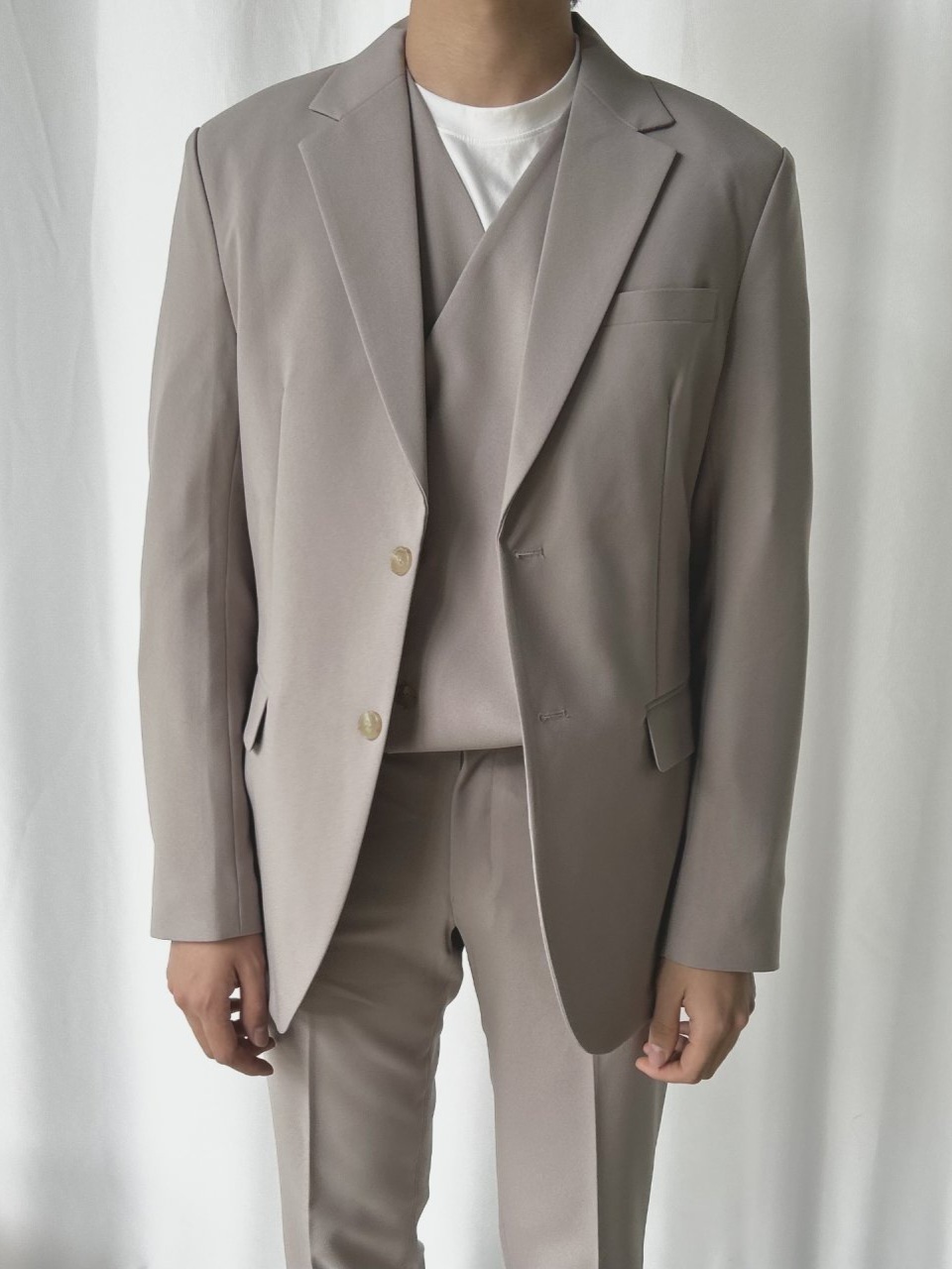 簡約雙扣西裝外套 直筒西裝褲