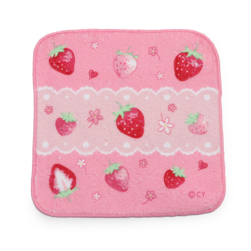 【日本Mother Garden】小方巾 野草莓素描繪(3入)