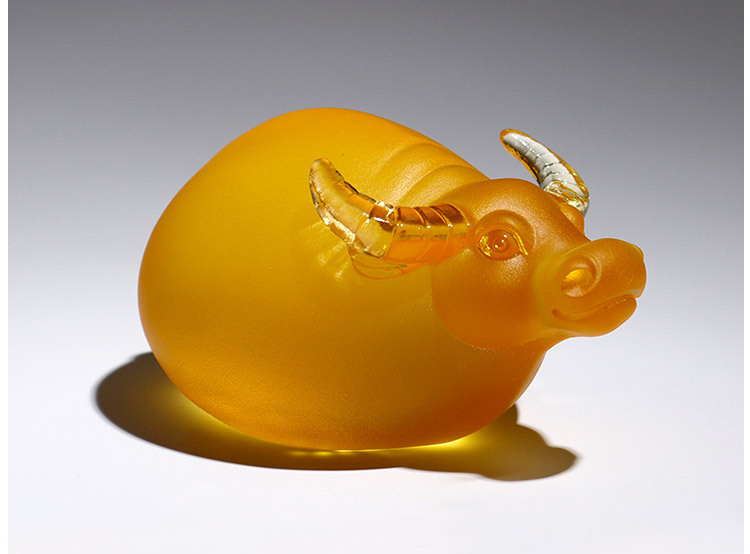 鹿港窯禮品館│琉璃 金牛 創意 擺飾品 憨厚樸實