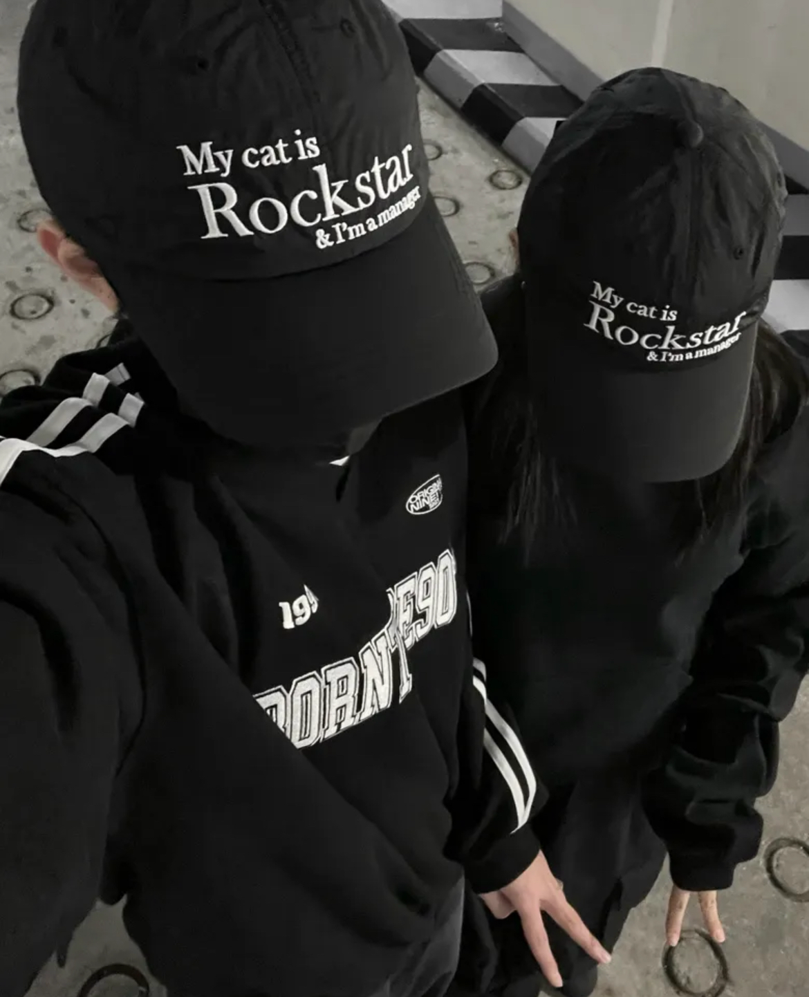 JOEGUSH - Rockstar cat Nylon cap (Black)