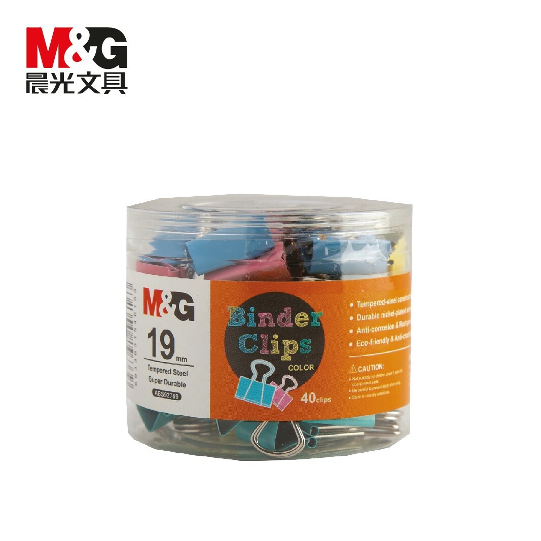M&G  晨光文具 彩色筒裝長尾夾 (19mm)