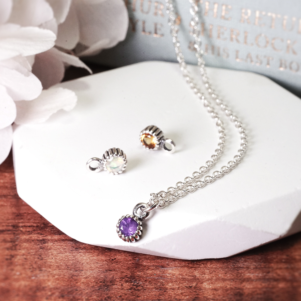 誕生石 純銀項鍊 單鑽設計 天然石系列 生日石 女生項鍊 生日禮物