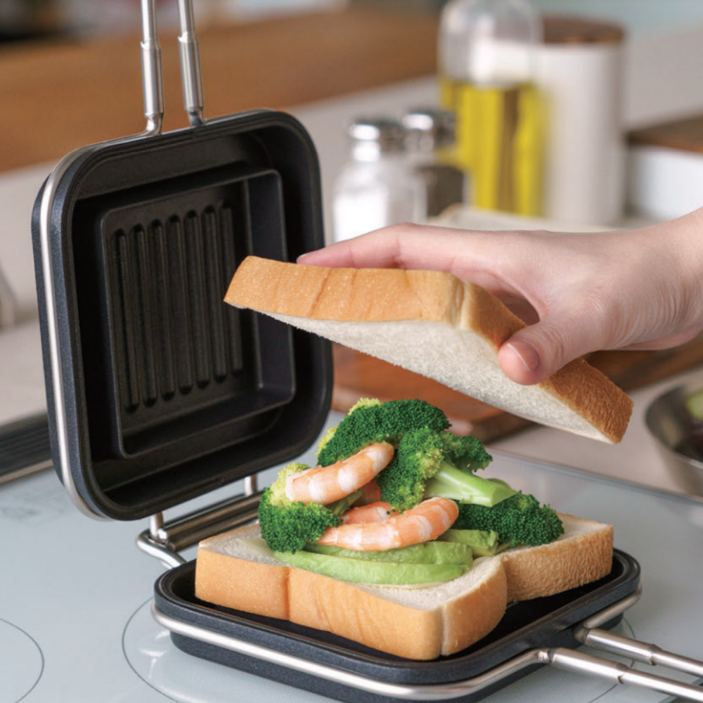 《家事問屋》日本製快速導熱可拆式兩用厚吐司三明治機(可拆開當平底烤鍋使用)