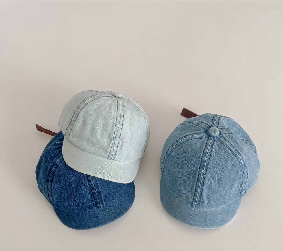水洗牛仔短沿帽