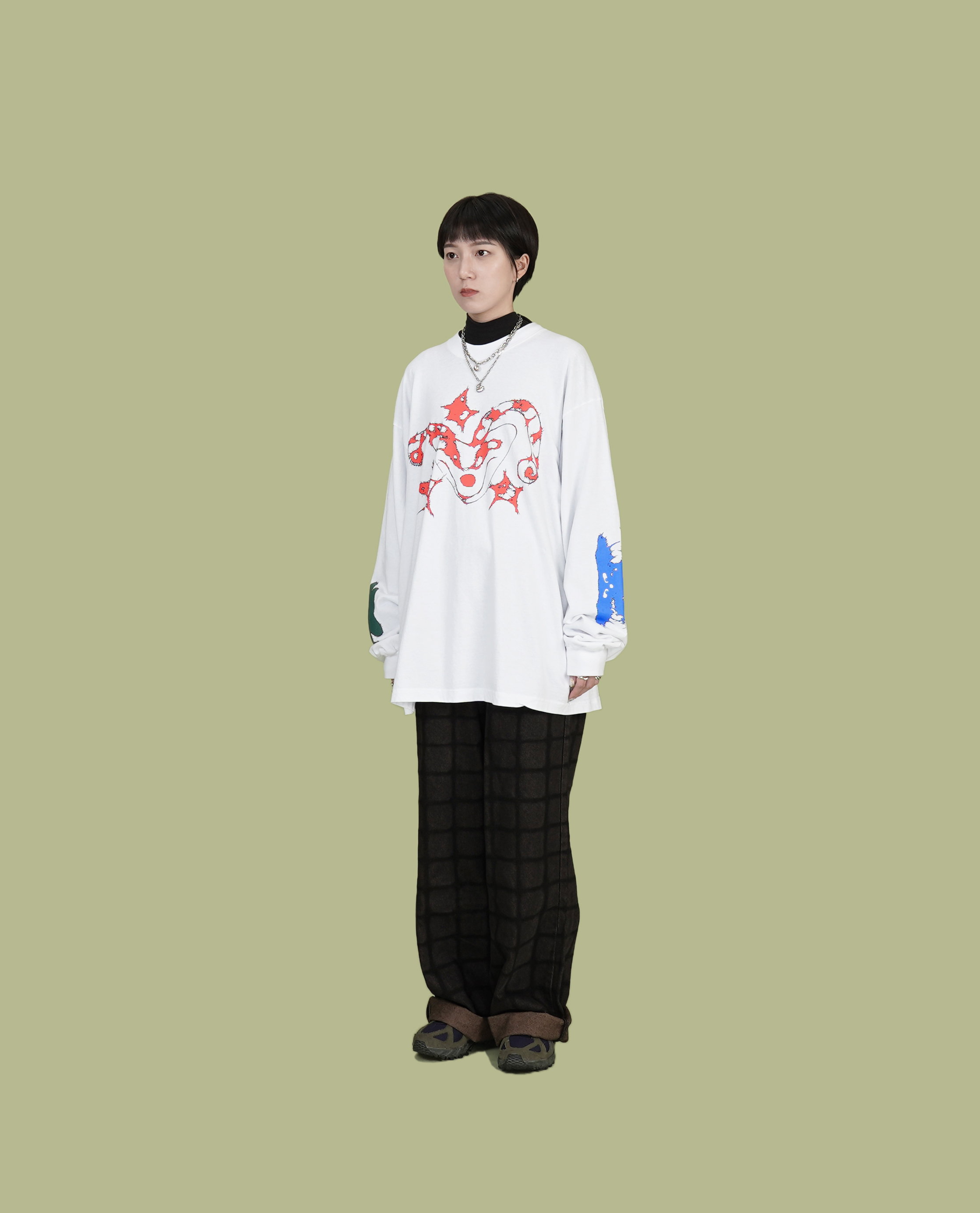 b.Eautiful x NANOOK Red LS T-Shirt - 24 SS