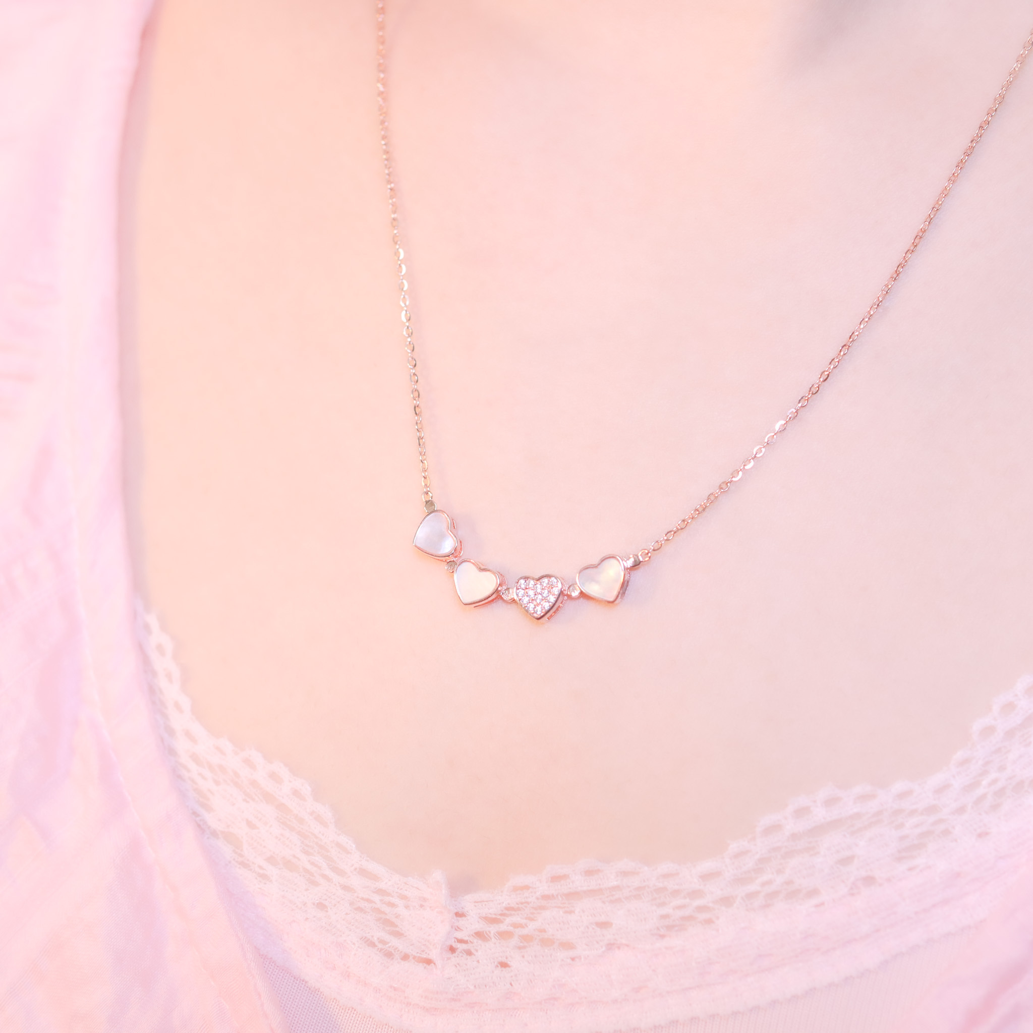 | 925純銀・白金・ 玫瑰金 | 凝聚幸福項鍊2.0 (銀/玫瑰金) | NE1083 |