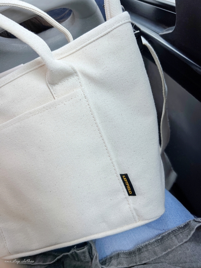 正韓清新簡約挺版帆布手提肩背包 (白)