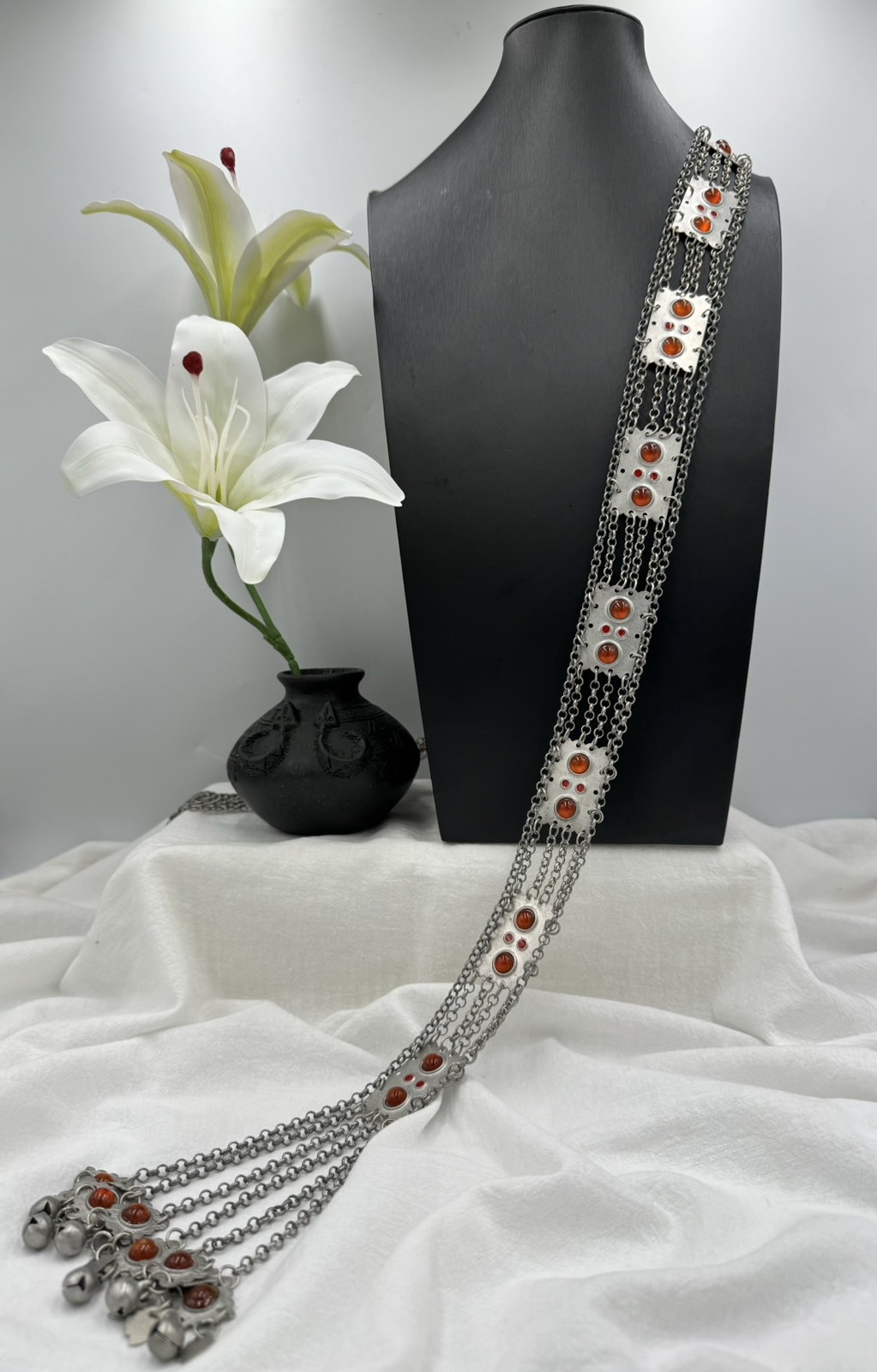 J2-瑪瑙方形小肩背鏈3.7*127cm