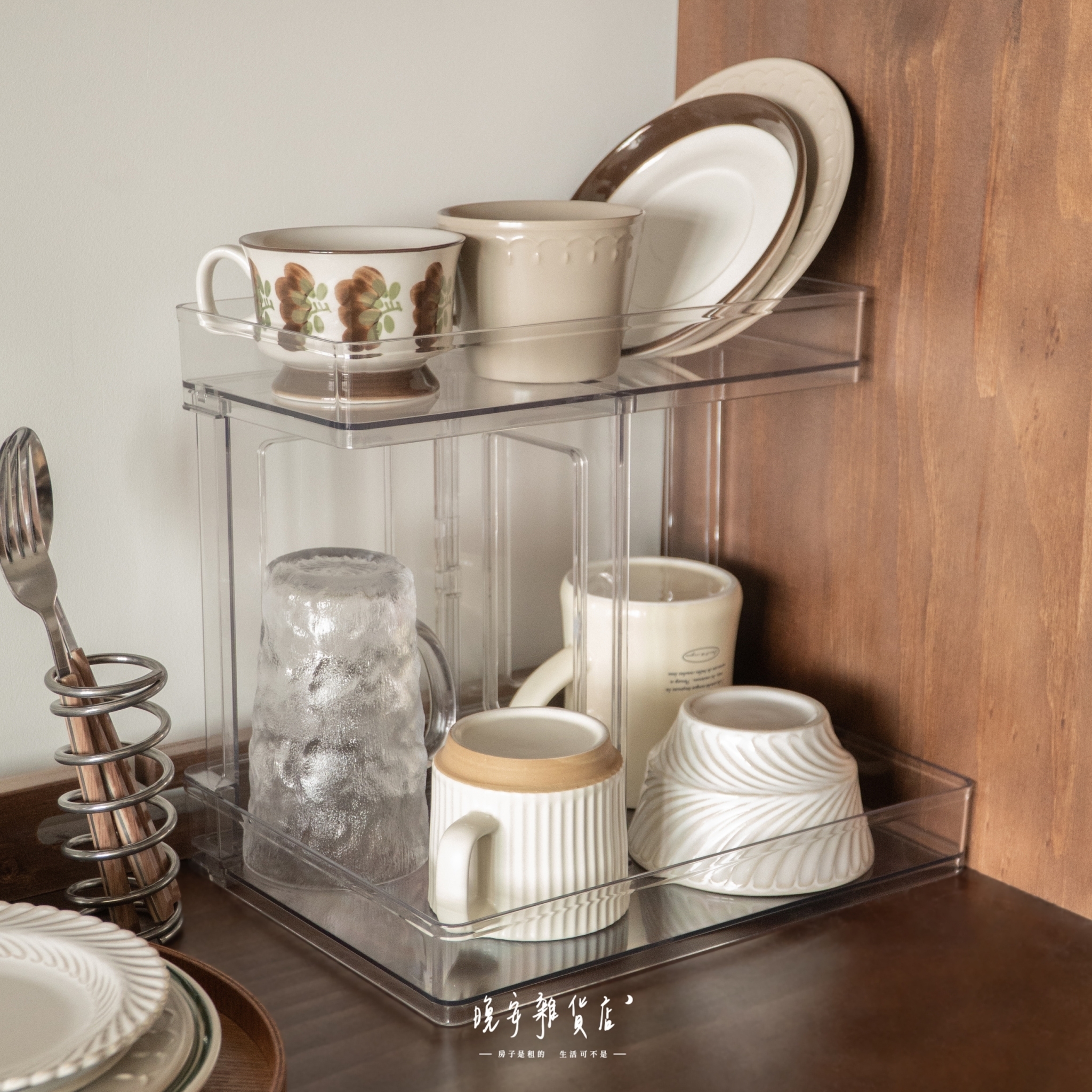 【透明雙層】置物收納架