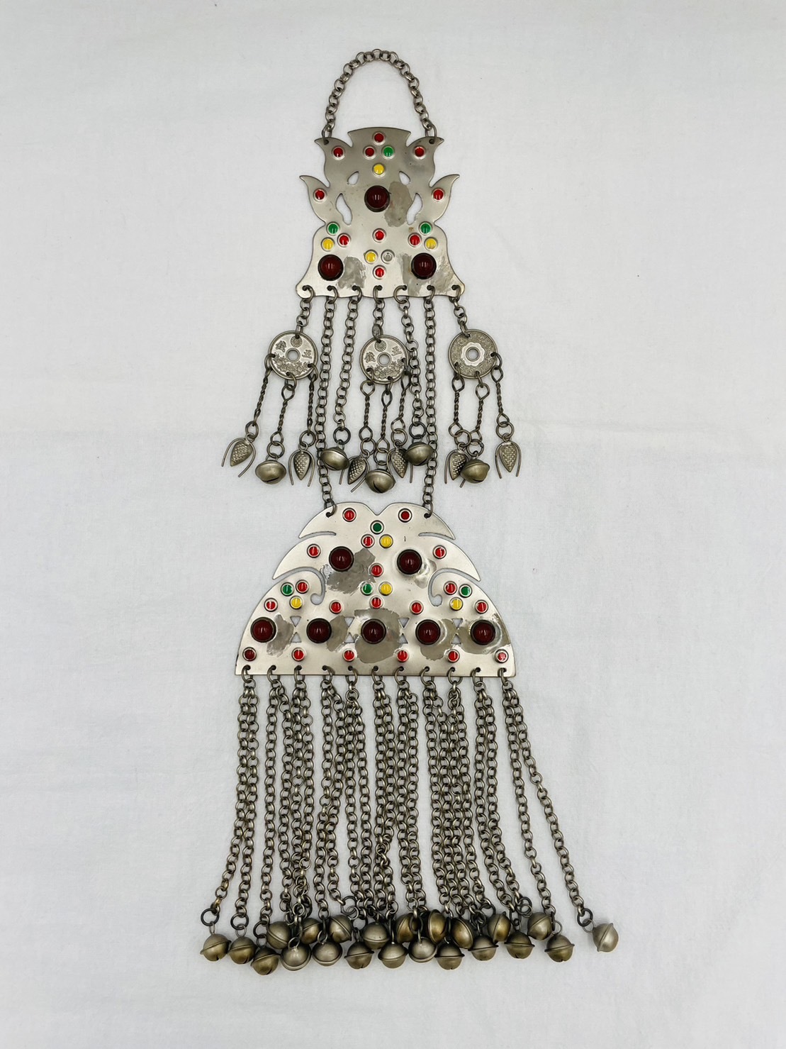 J1-紅瑪瑙鈴鐺流蘇背鈴36cm