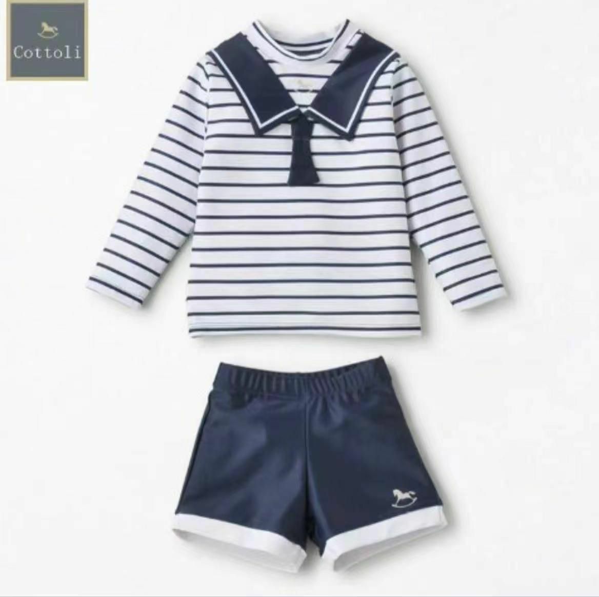 廠單 小木馬海軍領男寶泳衣