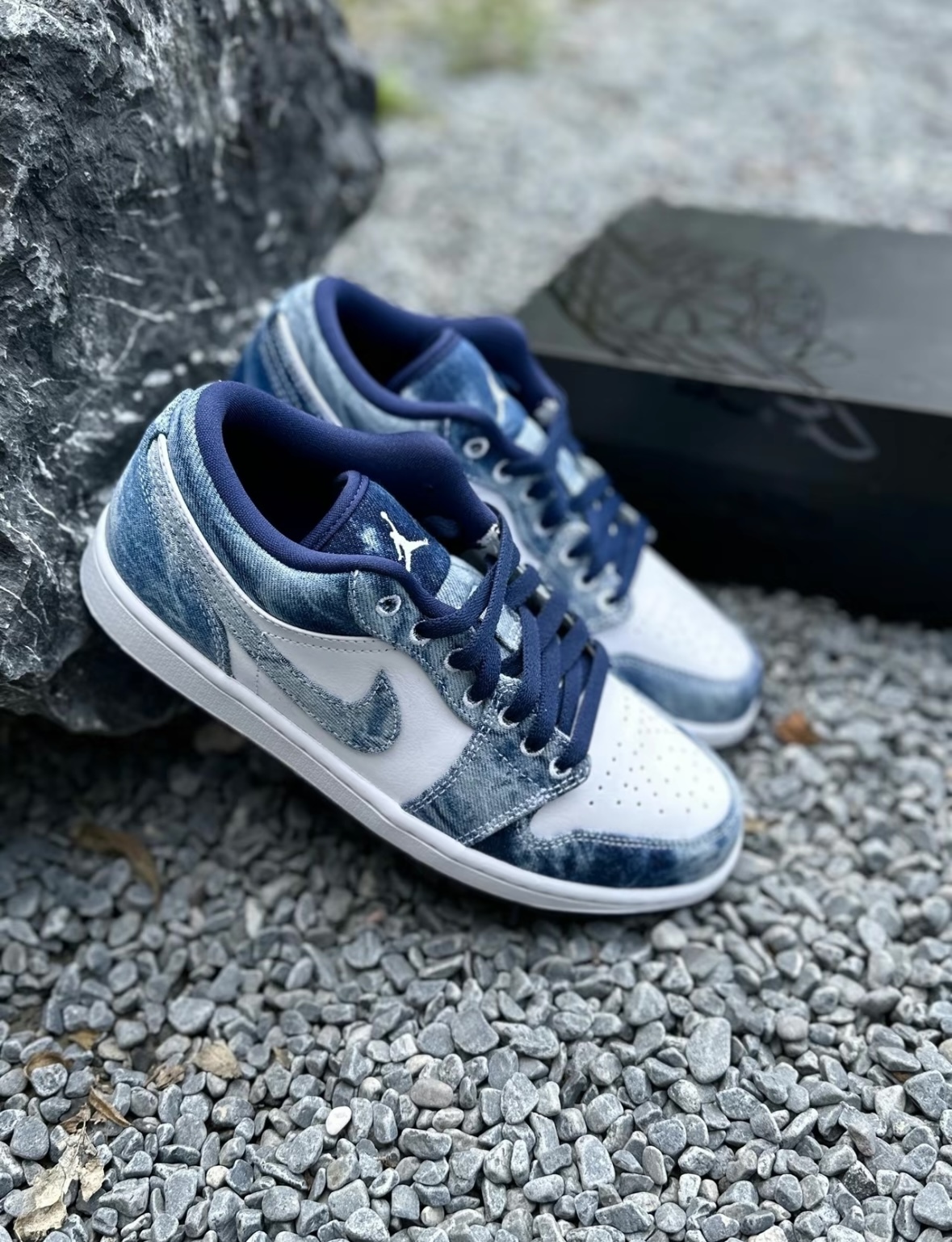 Nike Air Jordan 1 Low 水洗牛仔藍 水洗 仿舊 丹寧 皮革 帆布 男款 CZ8455-100/預購